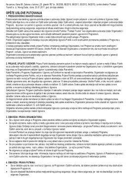 Op&scaron;ti Uslovi Putovanja
