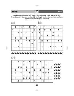 Svaka mreža simbolizira minsko polje. Brojevi u mreži govore koliko