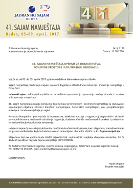 41. sajam namje&scaron;taja - Vanjskotrgovinska komora BiH