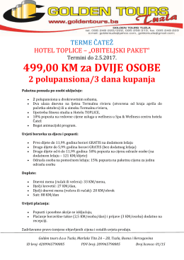 499,00 KM za DVIJE OSOBE