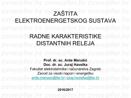 radne karakteristike distantnih releja