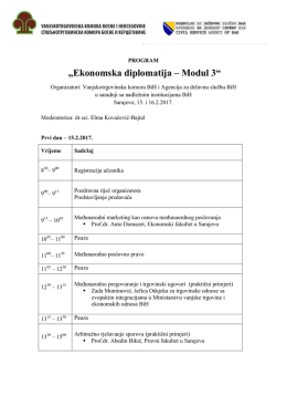 Program - Vanjskotrgovinska komora BiH