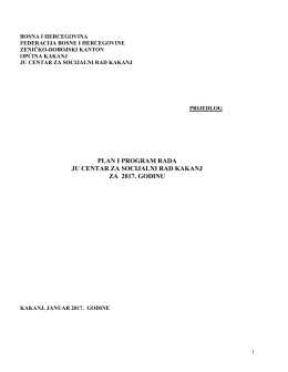 Prijedlog plana i programa rada JU Centar za
