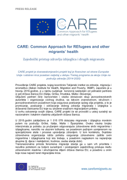 CARE: Common Approach for REfugees and other migrants` health