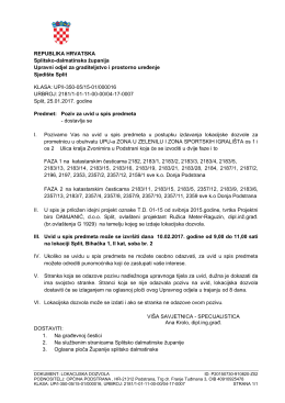 Poziv za uvid u spis predmeta u postupku izdavanja lokacijske