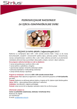 Psihosocijalne radionice letak