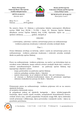 Prijedlog odluke o kriterijima, uslovima i načinu