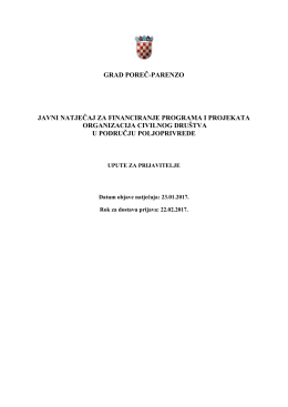 2 Upute za prijavitelje