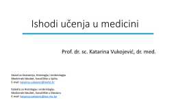 Ishodi učenja - Medicinski fakultet Mostar