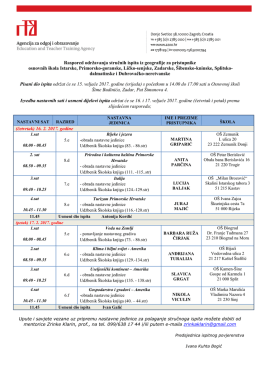 Popis pristupnika i raspored polaganja stručnog ispit