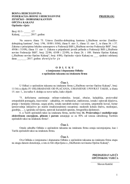 Prijedlog odluke o izmjenama i dopunama Odluke