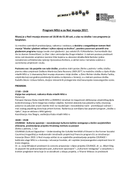 Program MSU-a za Noć muzeja 2017.