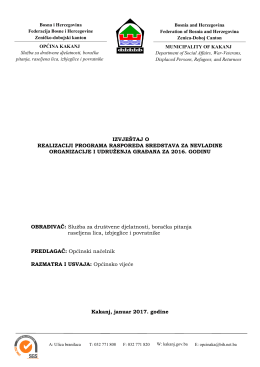 Izvještaj o realizaciji Programa rasporeda sredstava