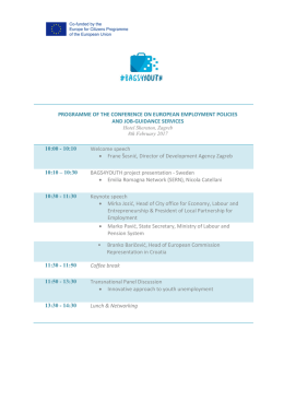 PROGRAMME OF THE CONFERENCE ON EUROPEAN