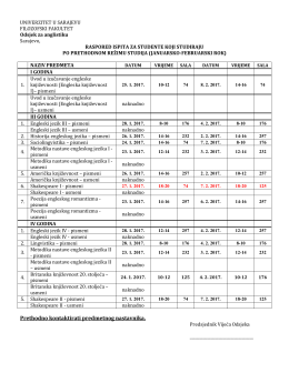 Prethodno kontaktirati predmetnog nastavnika.