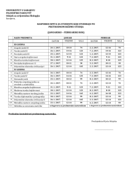 Odsjek za orijentalnu filologiju - Filozofski fakultet Univerziteta u