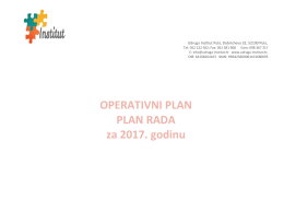 Operativni plan - Udruga Institut