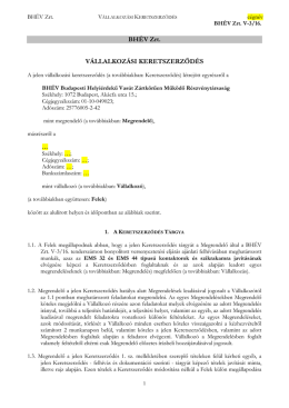 Vállalkozási keretszerződés (V