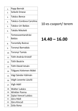 10-es csoport/ terem