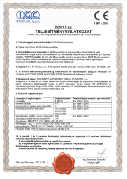 I.G.C alu. teljesítmény nyilatkozat