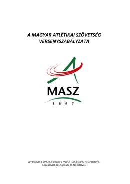 MASZ Versenyszab&aacute;lyzat - Magyar Atl&eacute;tikai Sz&ouml;vets&eacute;g