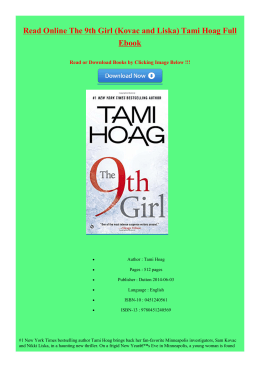 Read Online The 9th Girl (Kovac and Liska) Tami