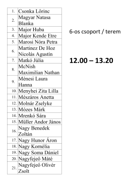 6-os csoport / terem