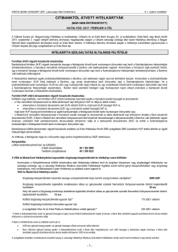 - 1 - CITIBANKT&Oacute;L &Aacute;TVETT HITELK&Aacute;RTY&Aacute;K