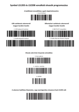 Symbol LS1203 &eacute;s LS2208 vonalk&oacute;d olvas&oacute;k programoz&aacute;sa
