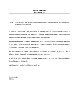 Főtitkári tájékoztató