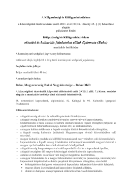 oktat&aacute;si &eacute;s kultur&aacute;lis feladatokat ell&aacute;t&oacute; diplomata (Baku)