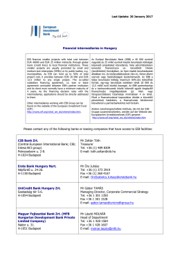Financial Intermediaries in Hungary