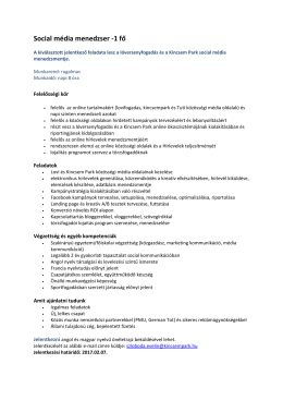 Social média menedzser -1 fő