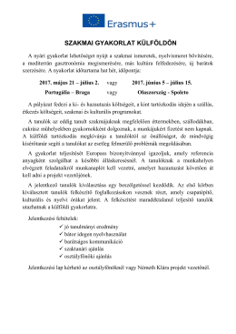 SZAKMAI GYAKORLAT K&Uuml;LF&Ouml;LD&Ouml;N