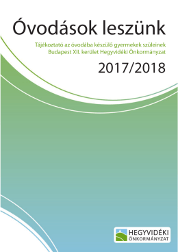 Óvodások leszünk - Hegyvidéki Önkormányzat