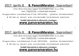 2017. április 8. 8. PanoráMaraton Sopronban! www.panoramaraton