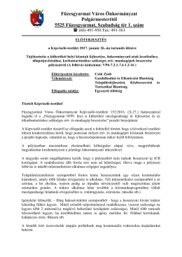 Tájékoztatás a külterületi helyi közutak fejlesztése