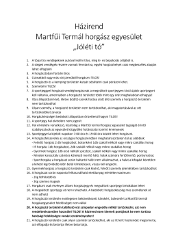 H&aacute;zirend Martfűi Term&aacute;l horg&aacute;sz egyes&uuml;let