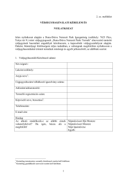 Védjegy kérelem - Duna-Dráva Nemzeti Park Igazgatóság