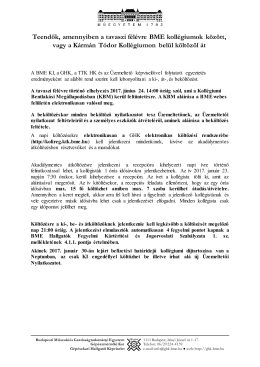 Átköltözőknek - Gépészkari Hallgatói Képviselet
