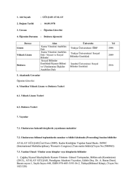 &Ouml;ğr.G&ouml;r. G&Uuml;LŞAH ATALAY - Kavram Meslek Y&uuml;ksekokulu