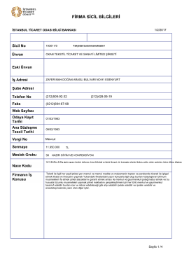 firma sicil bilgileri