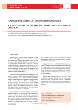 A suggestion for the preoperative checklist of plastic surgery