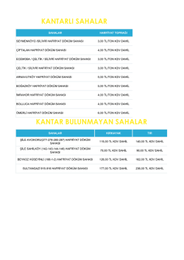 kantar bulunmayan sahalar kantarlı sahalar