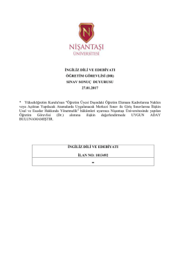 İNGİLİZ DİLİ VE EDEBİYATI ÖĞRETİM GÖREVLİSİ (DR) SINAV
