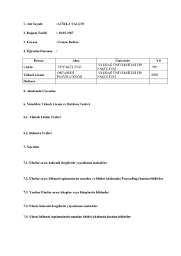 Uzm.Dr. ATİLLA YAL&Ccedil;IN