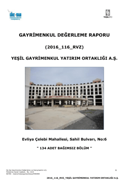 (2016_116_RVZ) YEŞİL GAYRİMENKUL YATIRIM