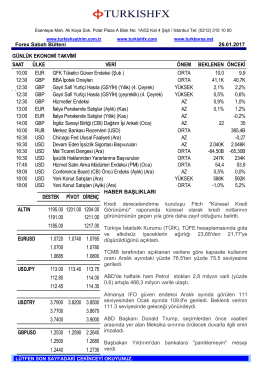 Forex Sabah Bülteni