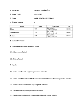 Uzm.Dr. MURAT MEMİŞOĞLU