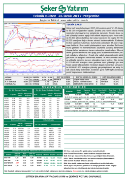 Teknik B&uuml;lten 26 Ocak 2017 Perşembe
